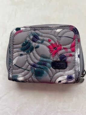 LUG - NWOT - Splits Compact RFID Wallet - Grey Watercolor Flowers